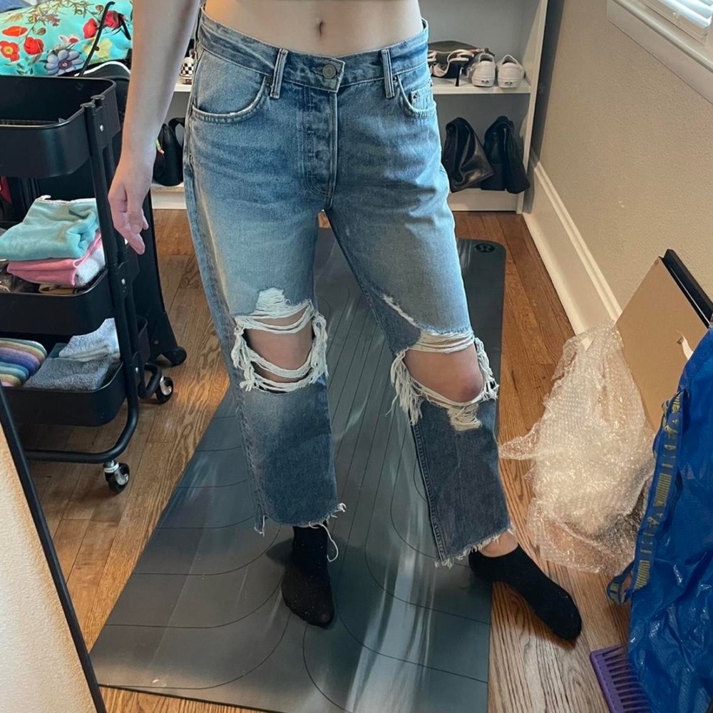 Grlfrnd Helena High Waist Distressed Jeans